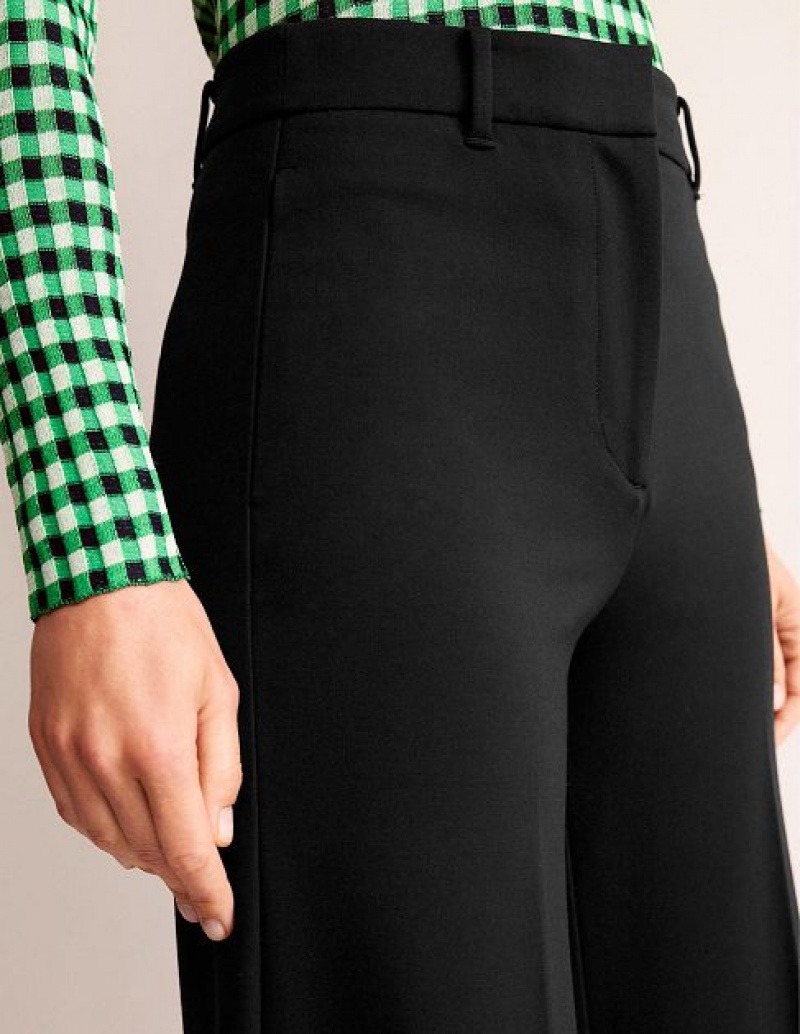 Black Women's Boden Wide Leg Jersey Pants | 48591VXFJ