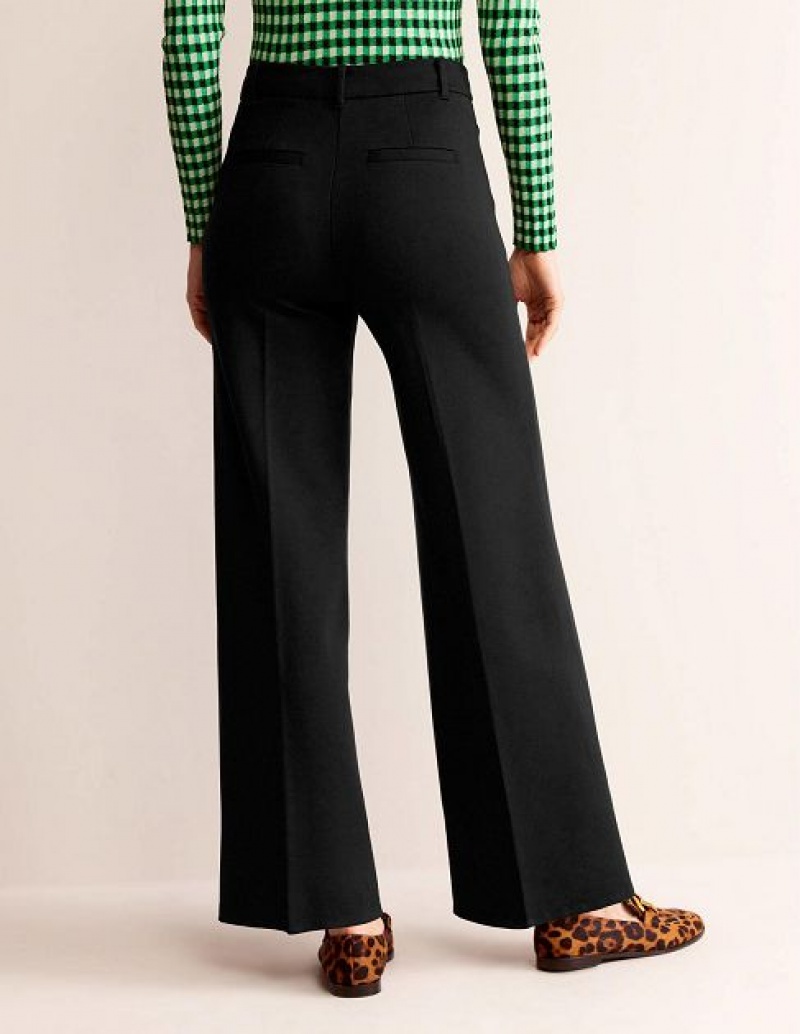 Black Women's Boden Wide Leg Jersey Pants | 48591VXFJ