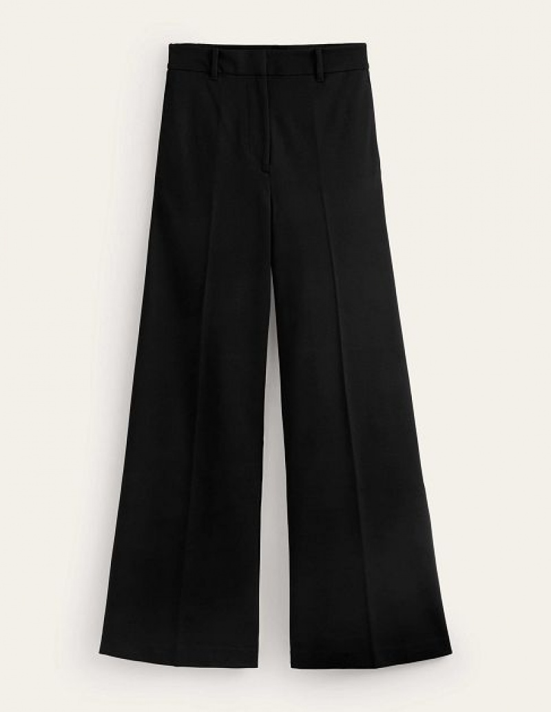 Black Women's Boden Wide Leg Jersey Pants | 48591VXFJ