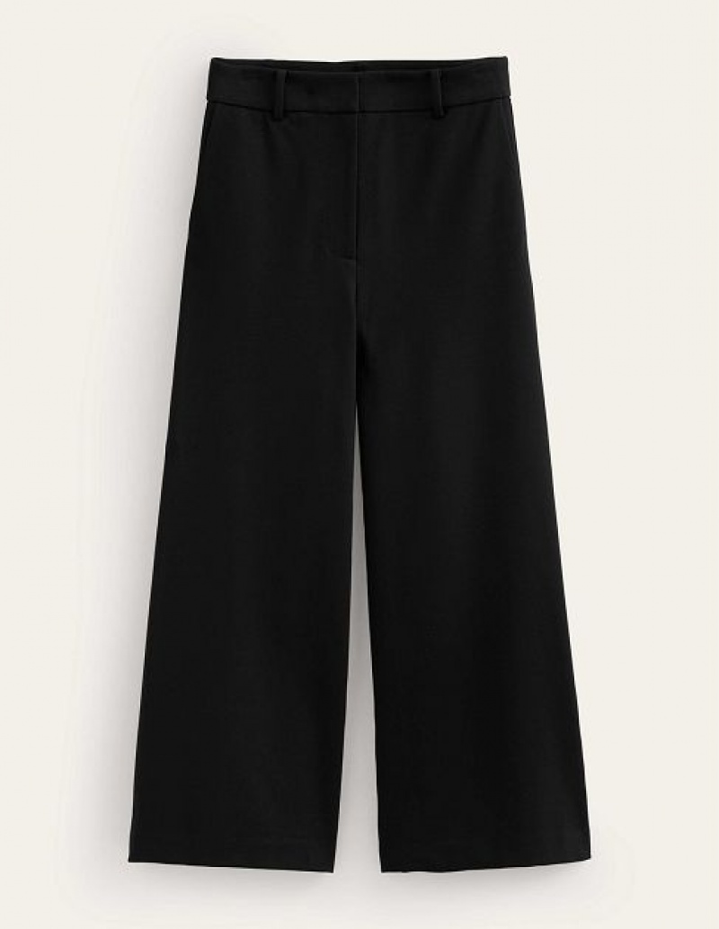 Black Women's Boden Wide-leg Ponte Culottes Pants | 43715SWQX