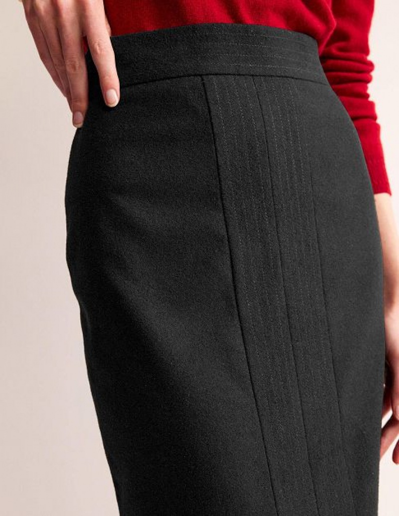 Black Women's Boden Wool Pencil Skirts | 75420JDZE