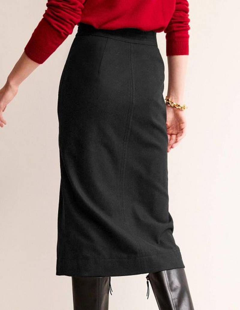 Black Women's Boden Wool Pencil Skirts | 75420JDZE