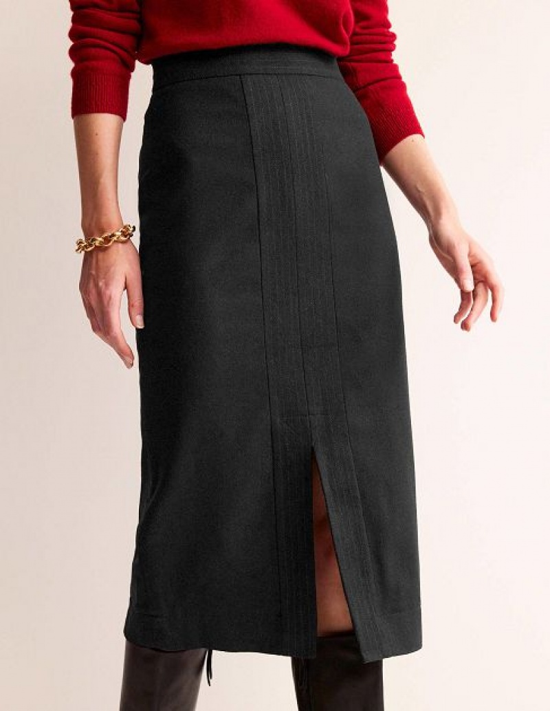 Black Women's Boden Wool Pencil Skirts | 75420JDZE