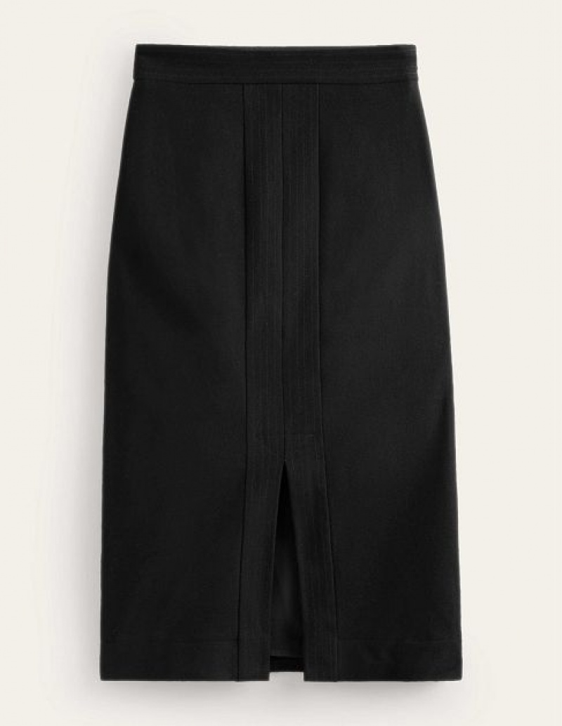 Black Women's Boden Wool Pencil Skirts | 75420JDZE