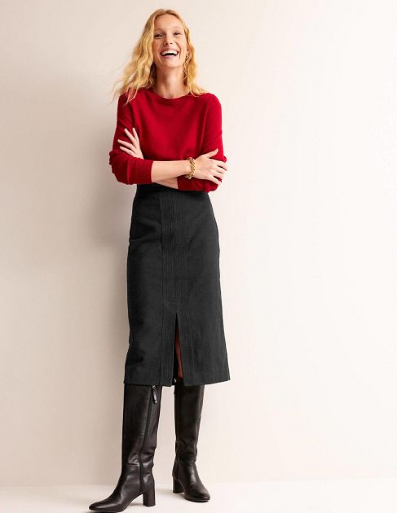 Black Women\'s Boden Wool Pencil Skirts | 75420JDZE