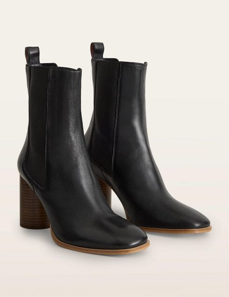 Black / Brown Women's Boden Heeled Chelsea Boots | 09815KHNF