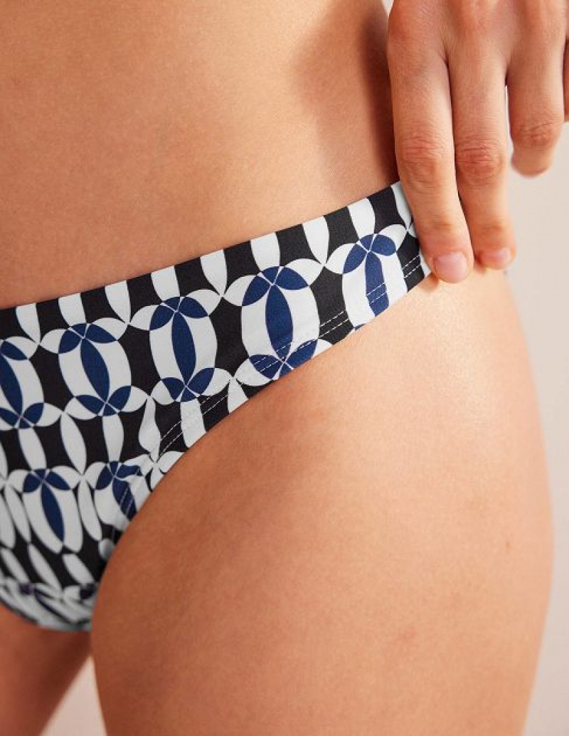 Black / White Women's Boden Classic Bikini Bottoms | 52943OSLB