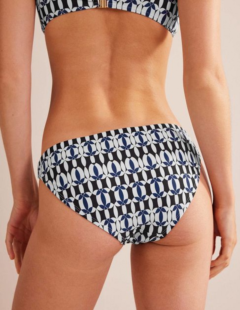 Black / White Women's Boden Classic Bikini Bottoms | 52943OSLB