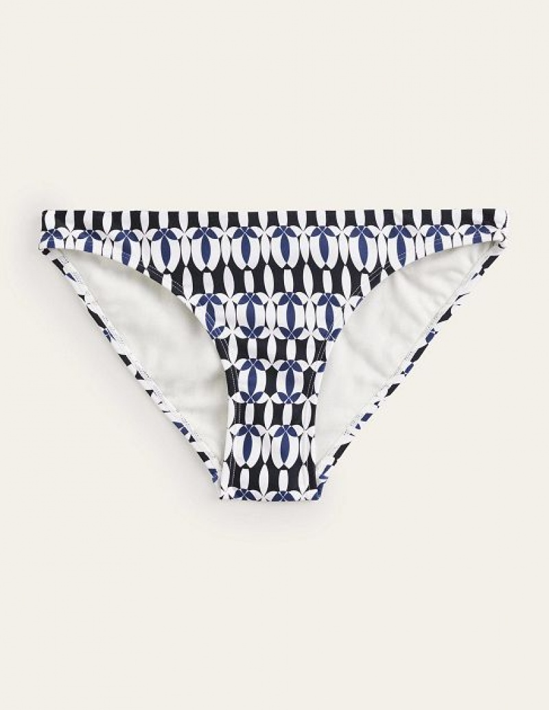 Black / White Women's Boden Classic Bikini Bottoms | 52943OSLB