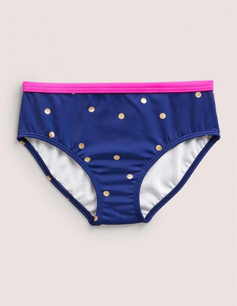 Blue Gold Kids\' Boden Patterned Bikini Bottoms | 90582DNZE