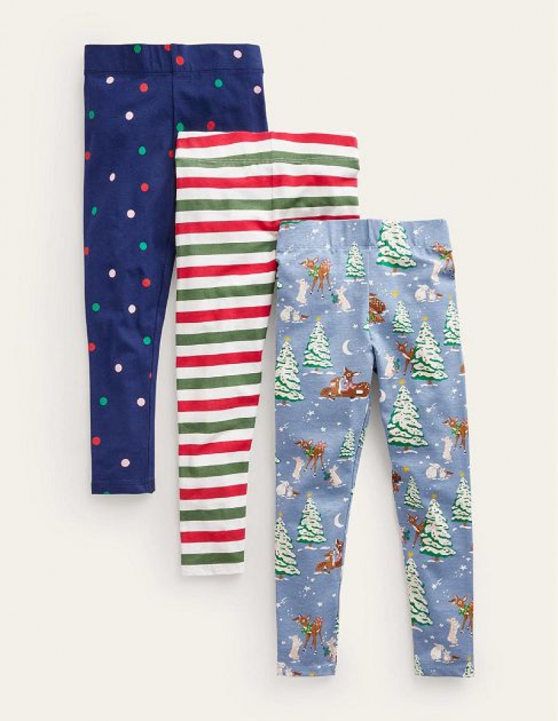 Blue Kids\' Boden 3-pack Leggings | 41982ZBOY