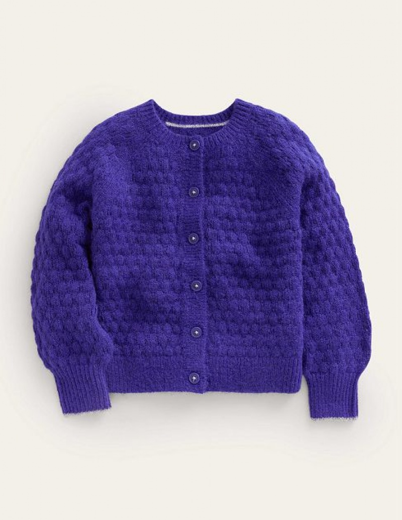 Blue Kids\' Boden Bobble Stitch Cardigan | 72534LUCZ