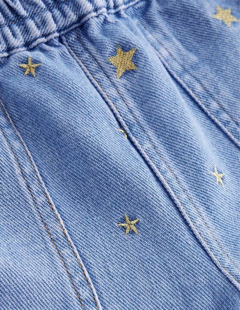 Blue Kids' Boden Denim Pull-on Jeans | 94120LZUW