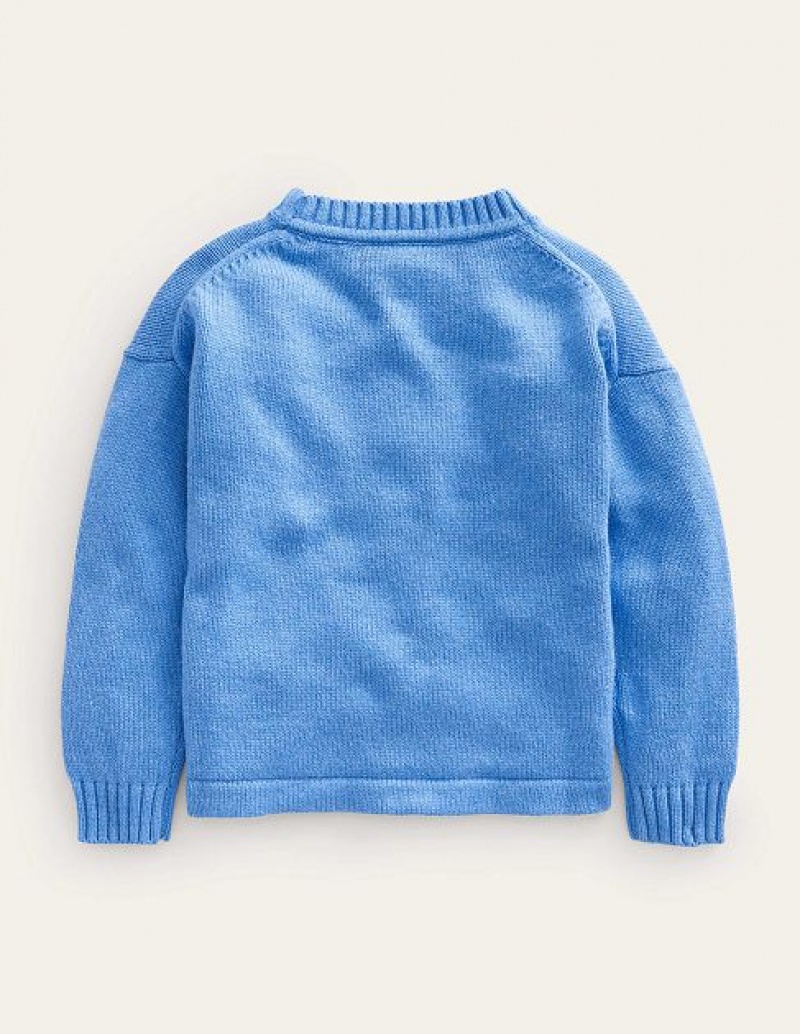 Blue Kids' Boden Dude Animal Sweaters | 27904FNKQ