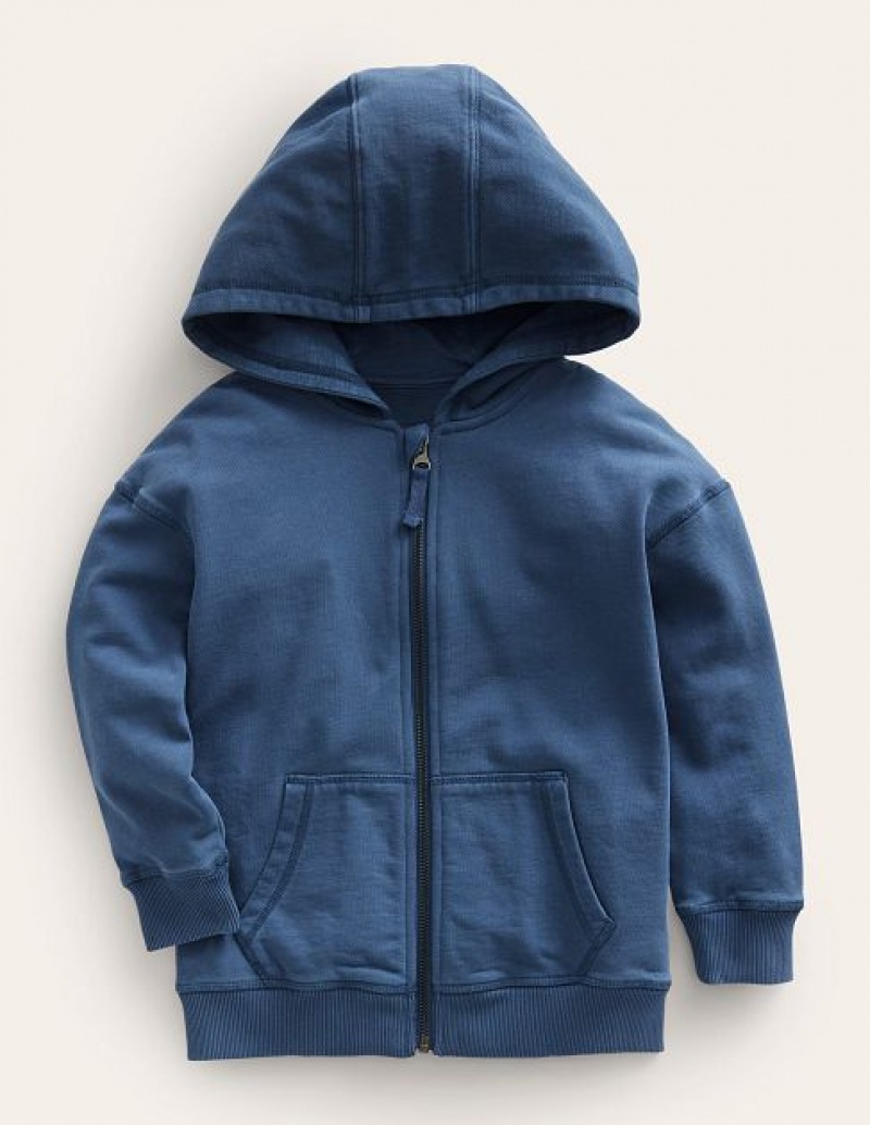 Blue Kids' Boden Garment Dye Zip-though Hoodie | 32084XUBC