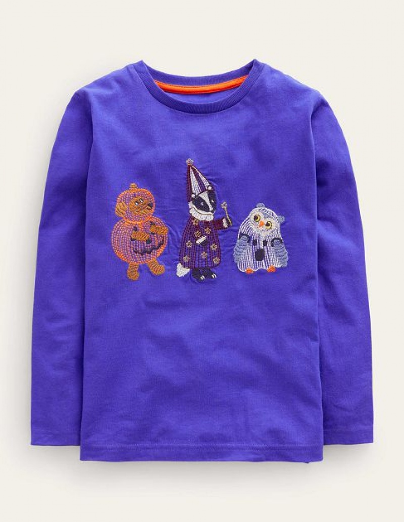 Blue Kids\' Boden Halloween Superstitch T-Shirt | 25617OQZJ