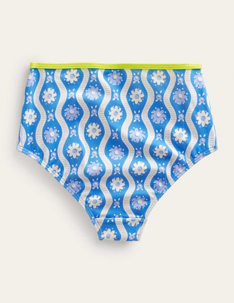 Blue Kids' Boden High Waisted Bikini Bottoms | 86074BDKP