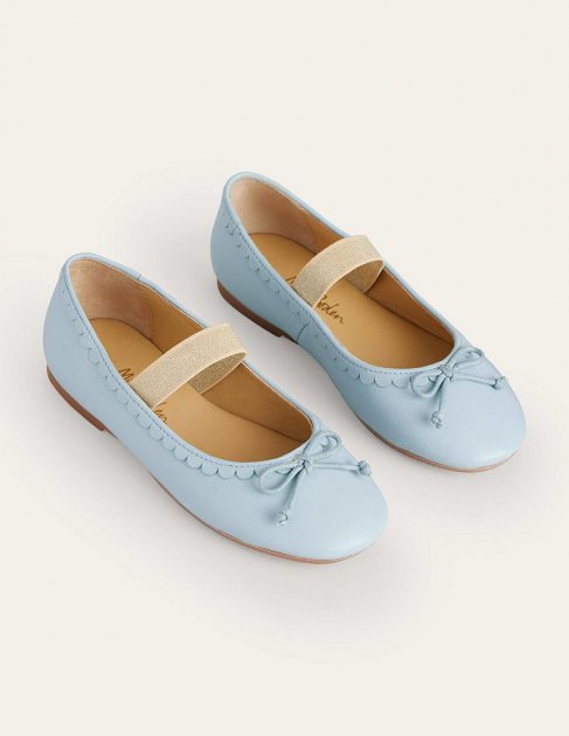 Blue Kids' Boden Leather Ballet Flat | 62704QWRA