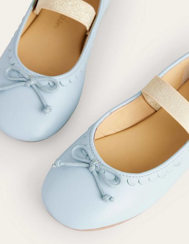 Blue Kids' Boden Leather Ballet Flat | 62704QWRA