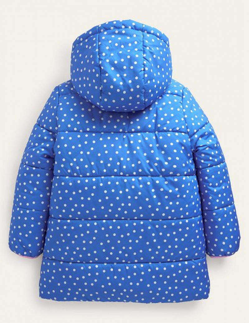 Blue Kids' Boden Lofty Puffa Coats | 43628UVWM