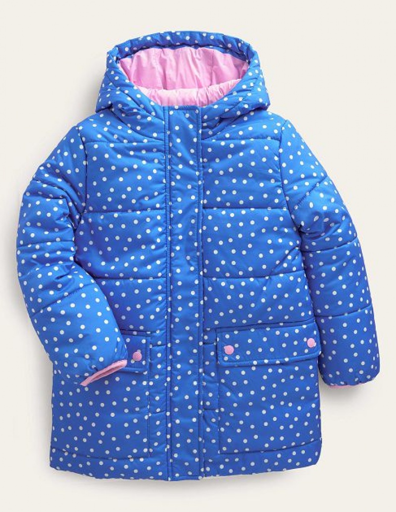 Blue Kids\' Boden Lofty Puffa Coats | 43628UVWM