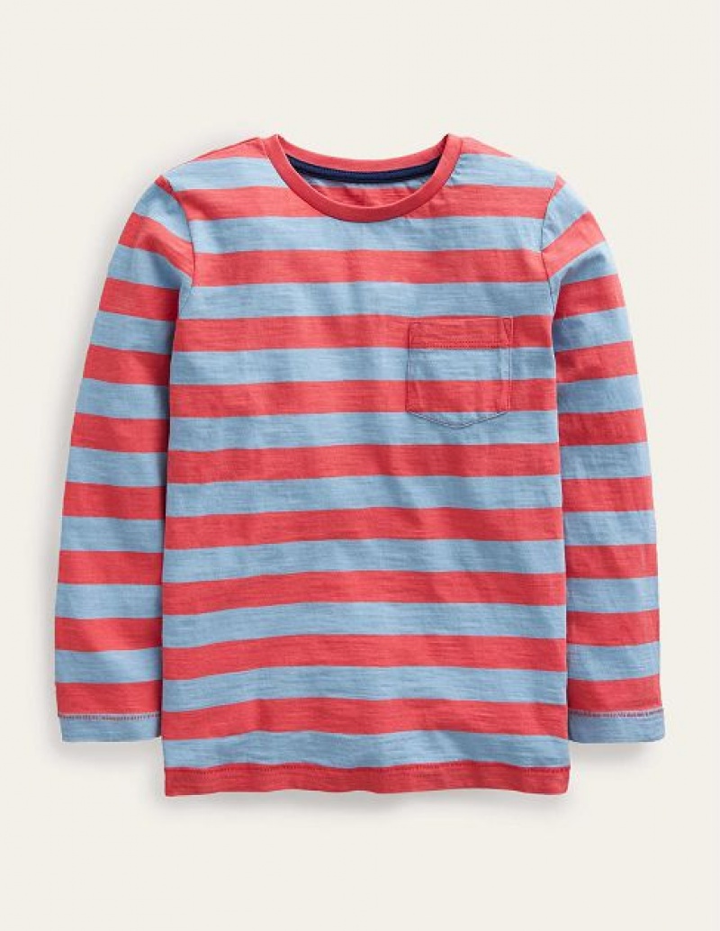 Blue Kids' Boden Long-sleeved Washed T-Shirt | 89421MEJY