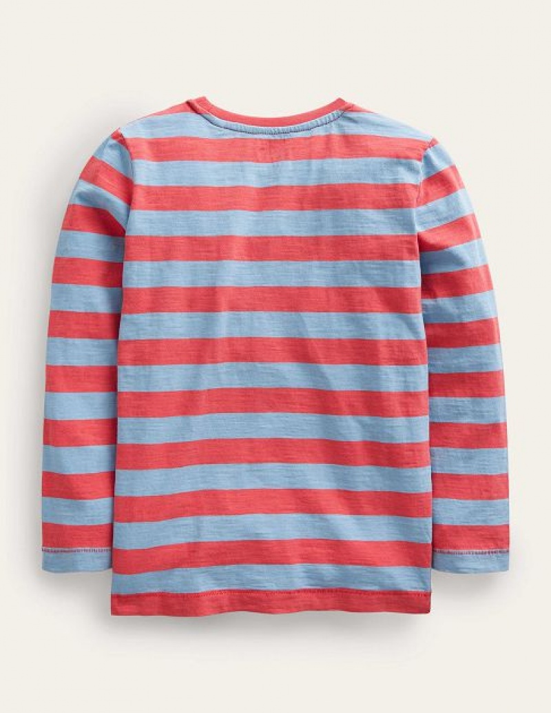 Blue Kids' Boden Long-sleeved Washed T-Shirt | 89421MEJY