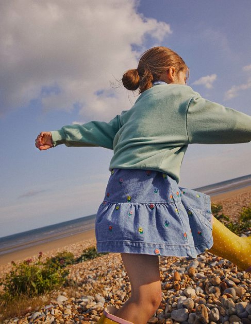 Blue Kids' Boden New Older Denim Dress | 17856FWIK