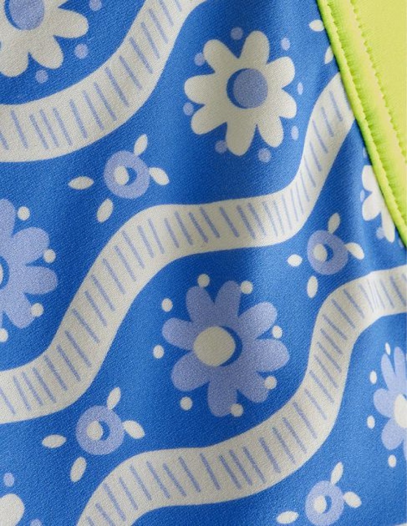 Blue Kids' Boden Patterned Swim Shorts | 18726XWYU