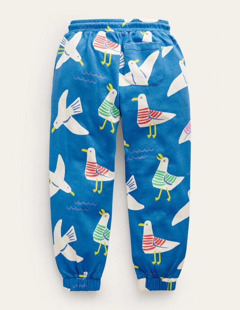 Blue Kids' Boden Printed Cosy Sweat Pants | 41083ECQZ