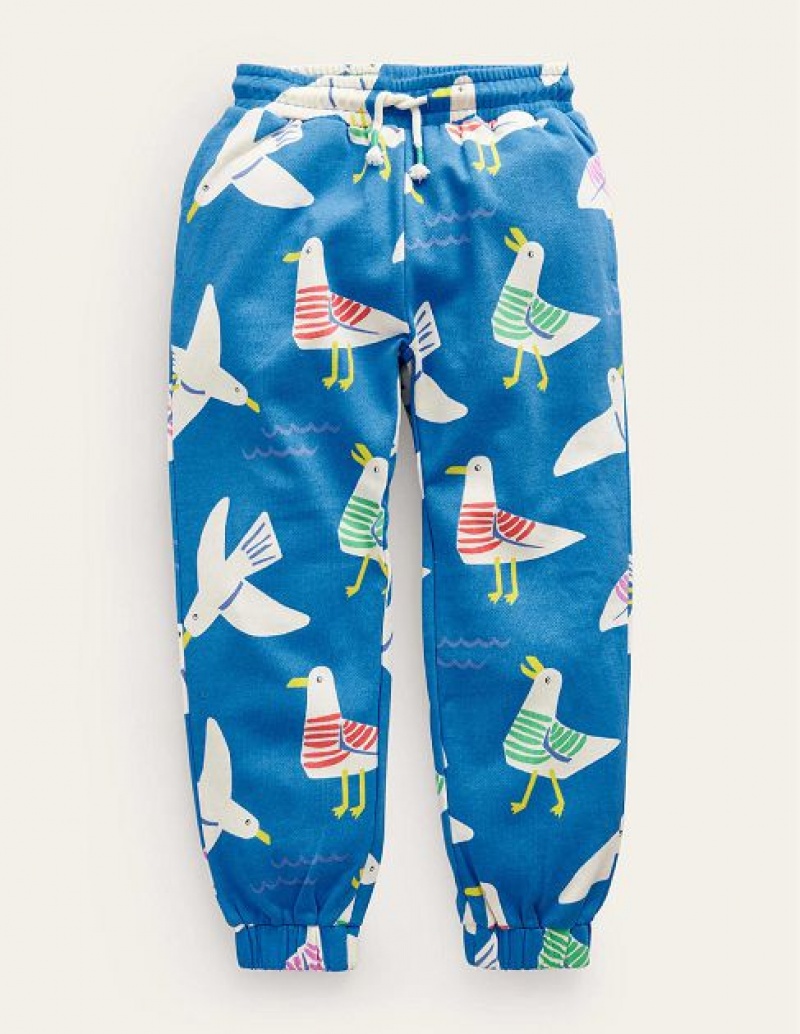 Blue Kids\' Boden Printed Cosy Sweat Pants | 41083ECQZ