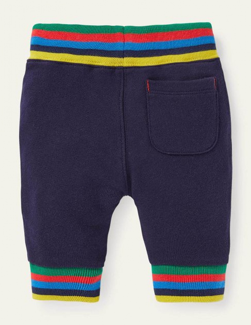 Blue Kids' Boden Rainbow Rib Jersey Pants | 27143IEQM