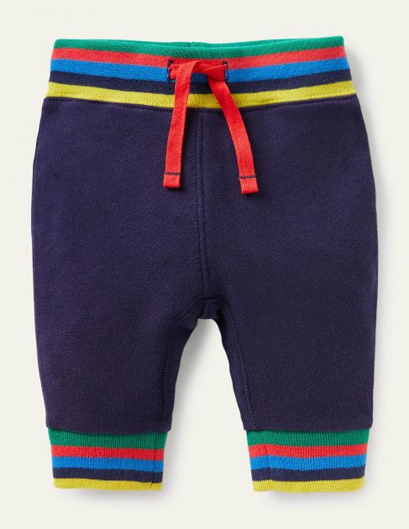 Blue Kids\' Boden Rainbow Rib Jersey Pants | 27143IEQM