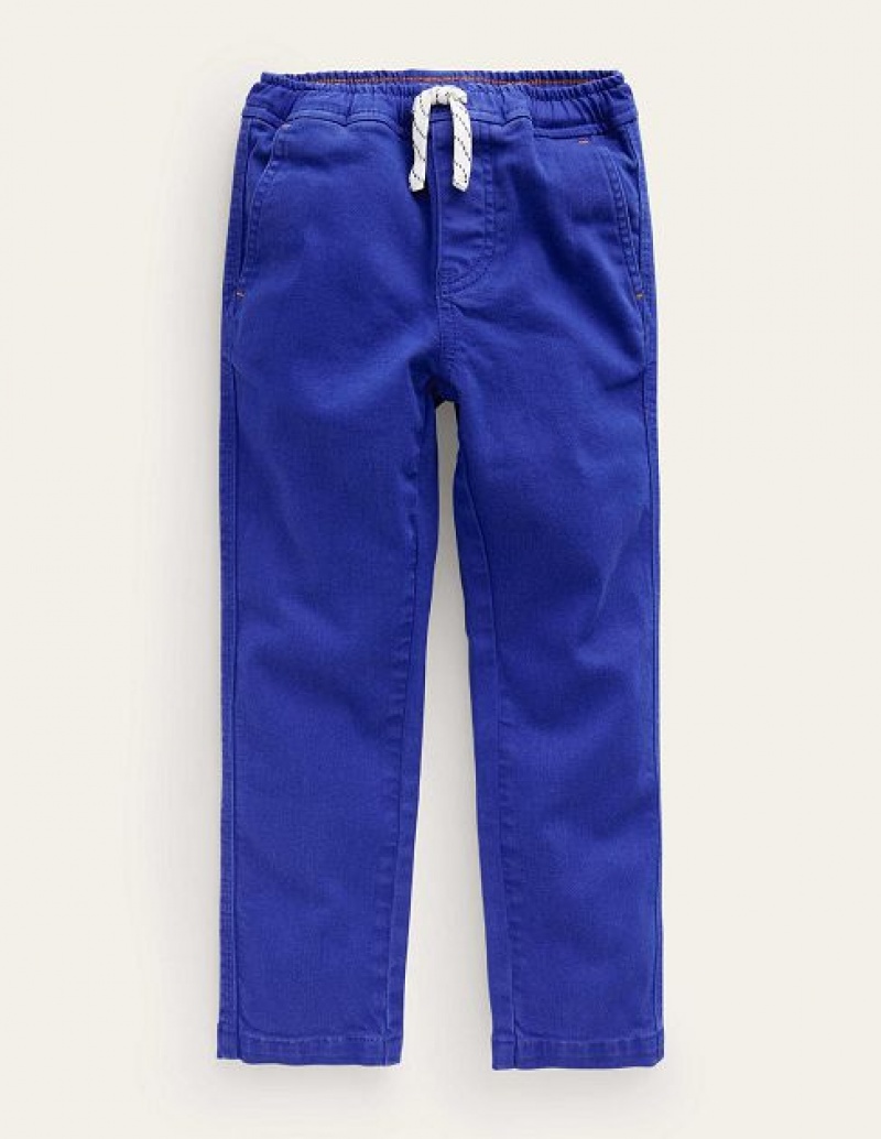 Blue Kids\' Boden Relaxed Slim Pull-on Pants | 69053ERTP