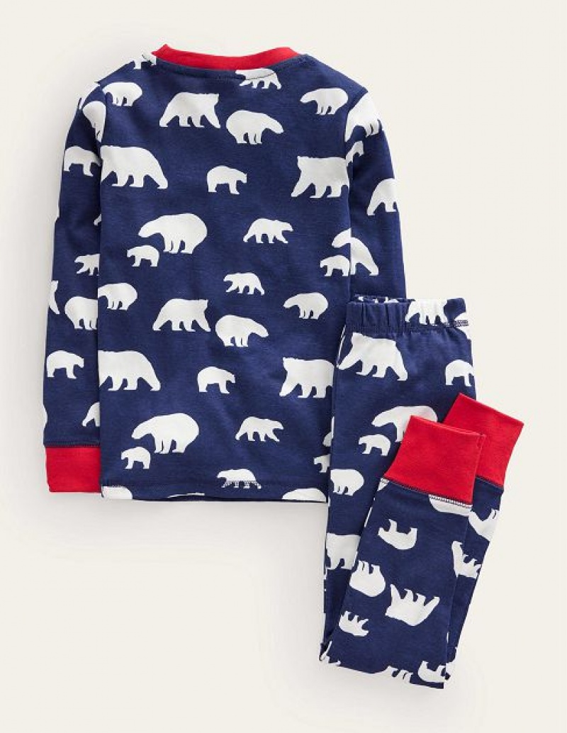 Blue Kids' Boden Single Glow-in-the-dark Pajamas | 71024XAFP