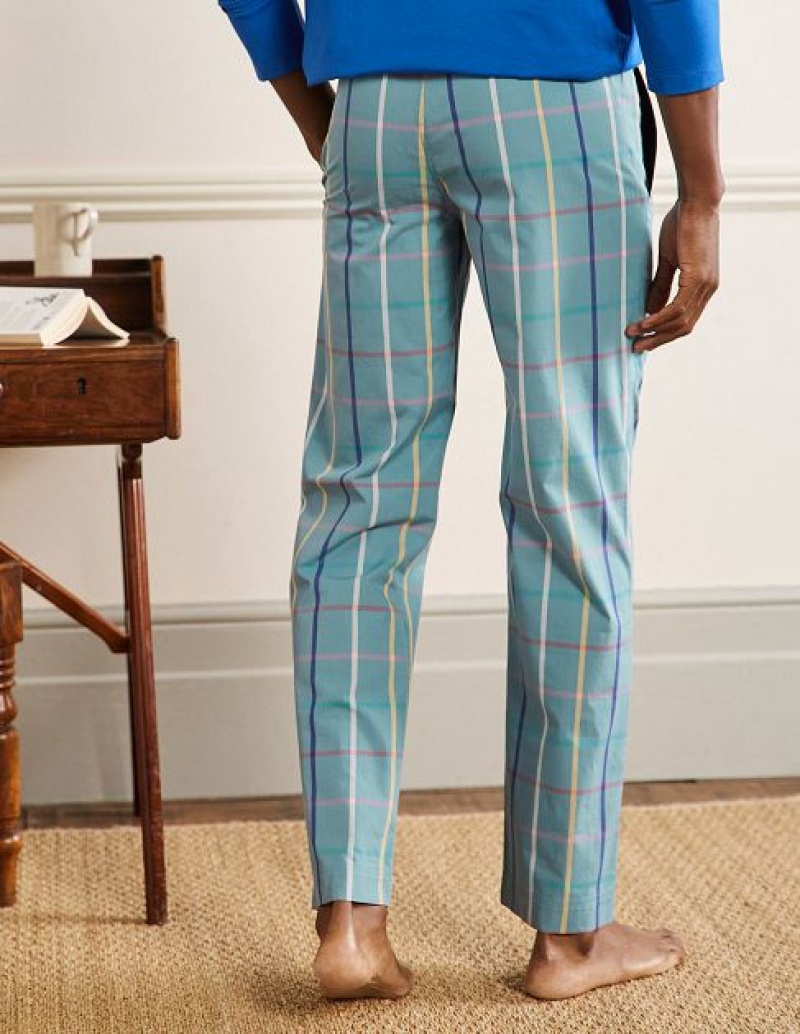 Blue Men's Boden Cotton Poplin Pajamas Pants | 21867LRKZ