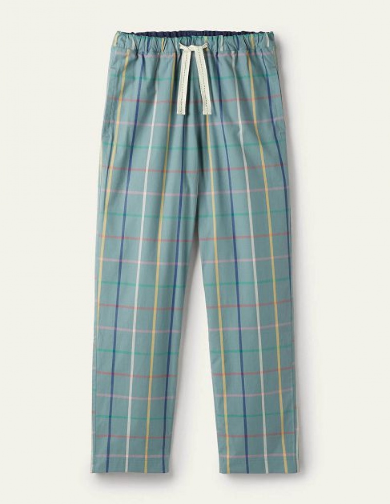 Blue Men's Boden Cotton Poplin Pajamas Pants | 21867LRKZ