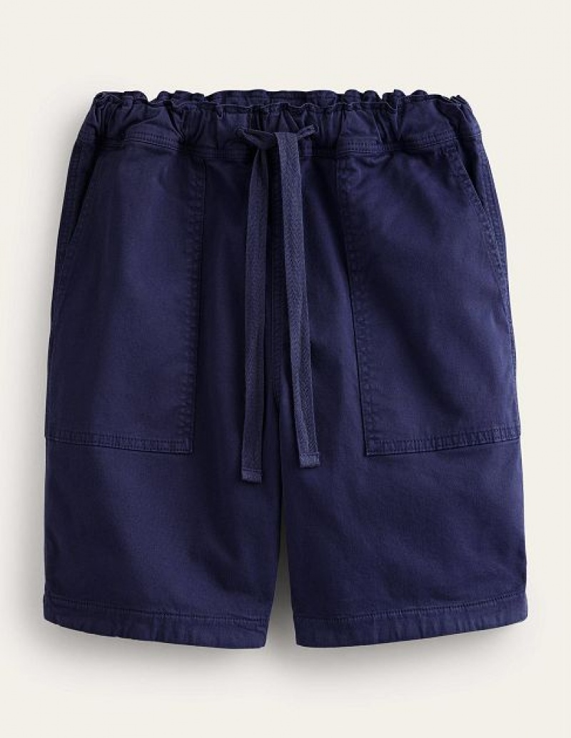 Blue Men's Boden Relaxed Twill Shorts | 75239ZUDC