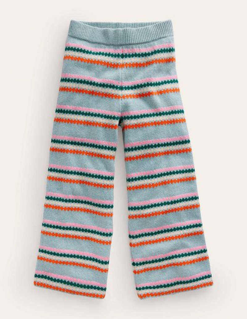 Blue Stripes Kids' Boden Wide Leg Pants | 49132HRIM