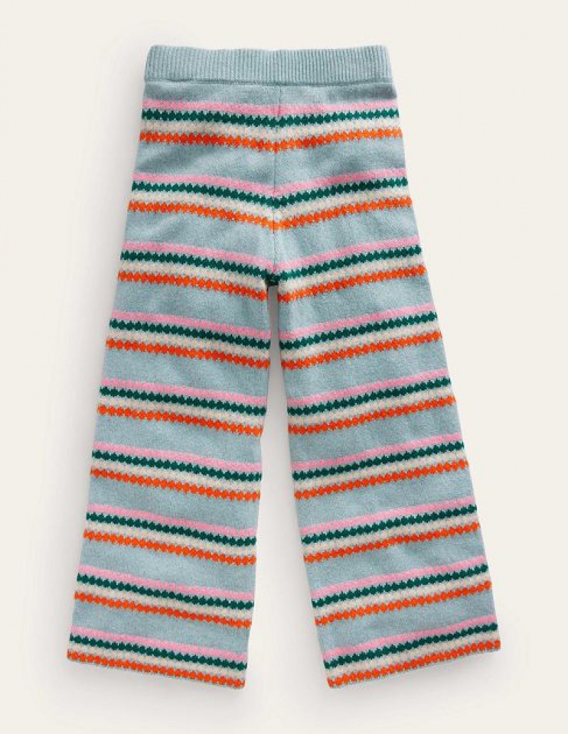 Blue Stripes Kids' Boden Wide Leg Pants | 49132HRIM