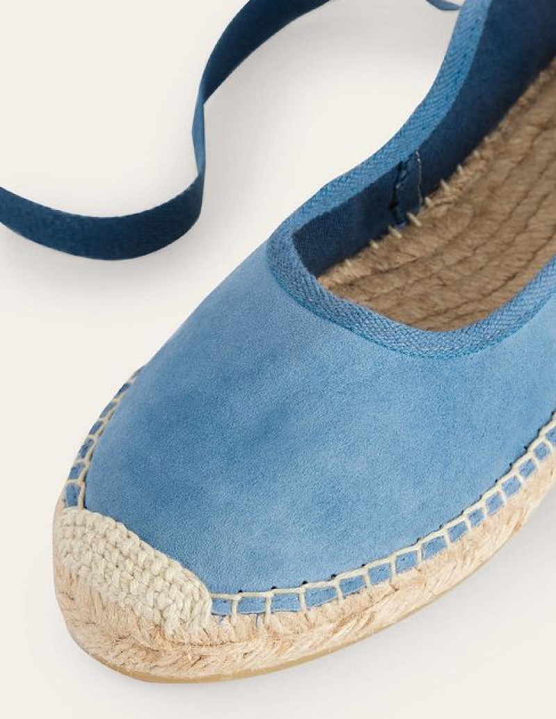 Blue Women's Boden Ankle Tie Espadrilles | 03726LVHT