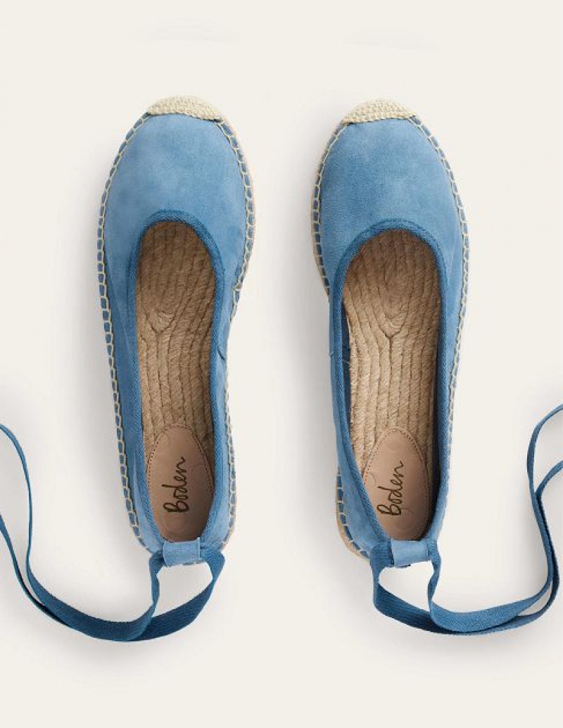 Blue Women's Boden Ankle Tie Espadrilles | 03726LVHT