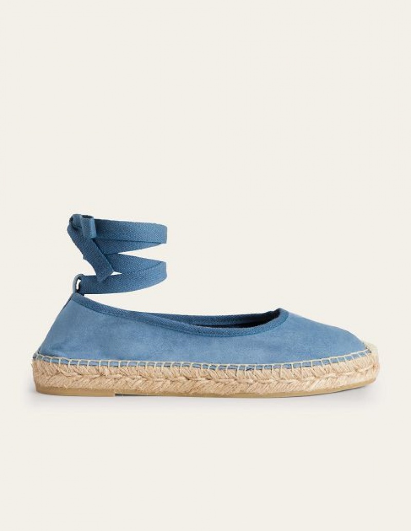 Blue Women\'s Boden Ankle Tie Espadrilles | 03726LVHT