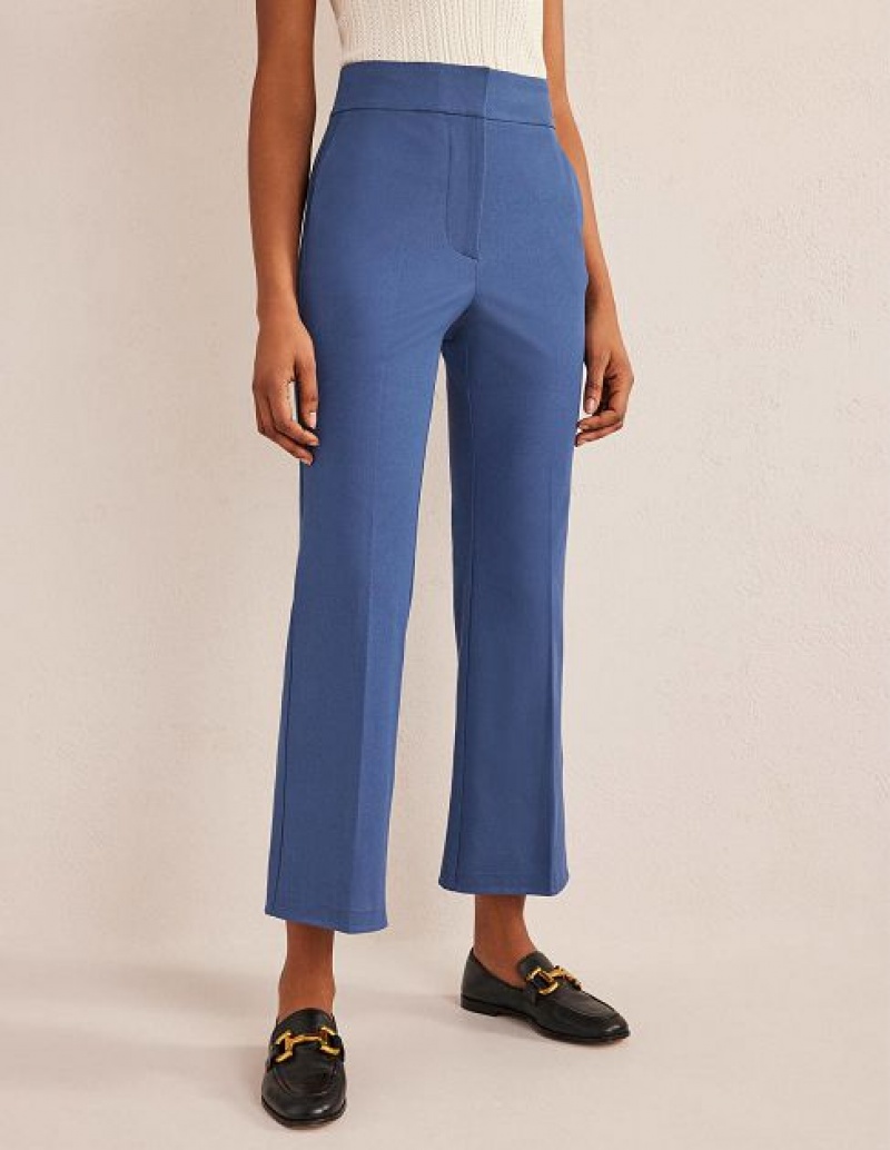 Blue Women's Boden Bi-stretch Crop Flare Pants | 38091KQSD