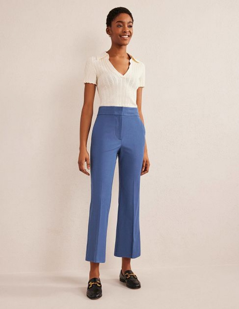 Blue Women\'s Boden Bi-stretch Crop Flare Pants | 38091KQSD