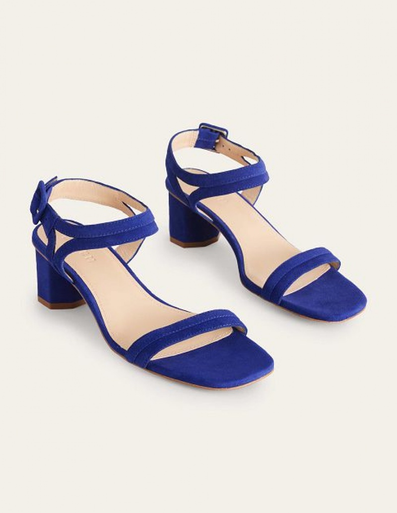 Blue Women's Boden Block Heeled Sandals | 85314DFOC