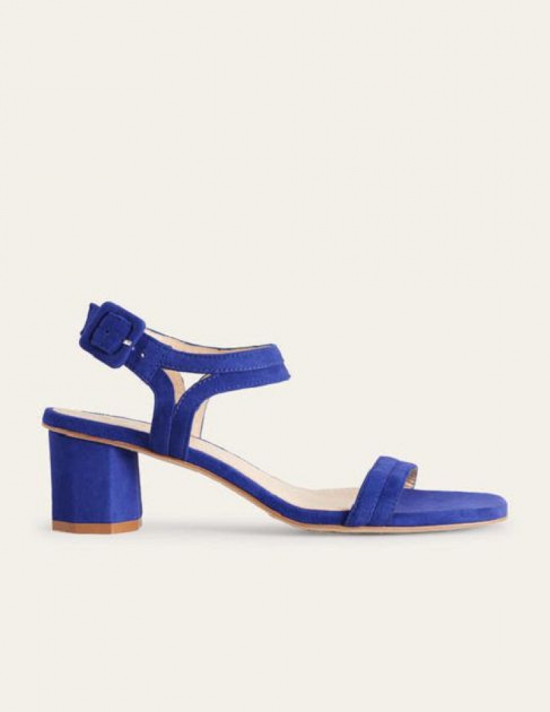 Blue Women's Boden Block Heeled Sandals | 85314DFOC