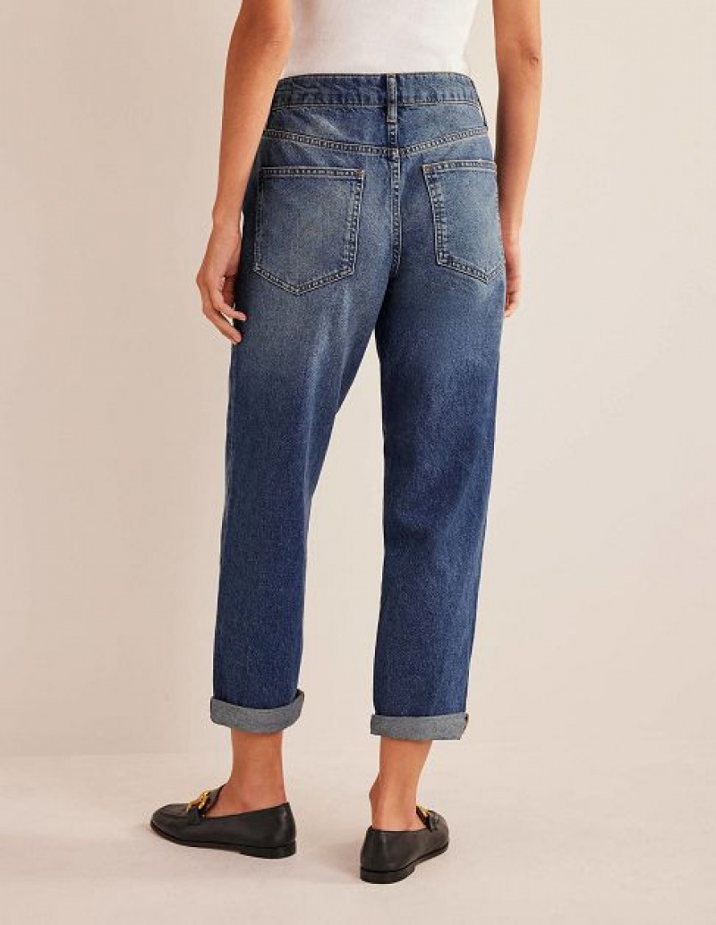 Blue Women's Boden Boyfriend Jeans | 03674JUBZ