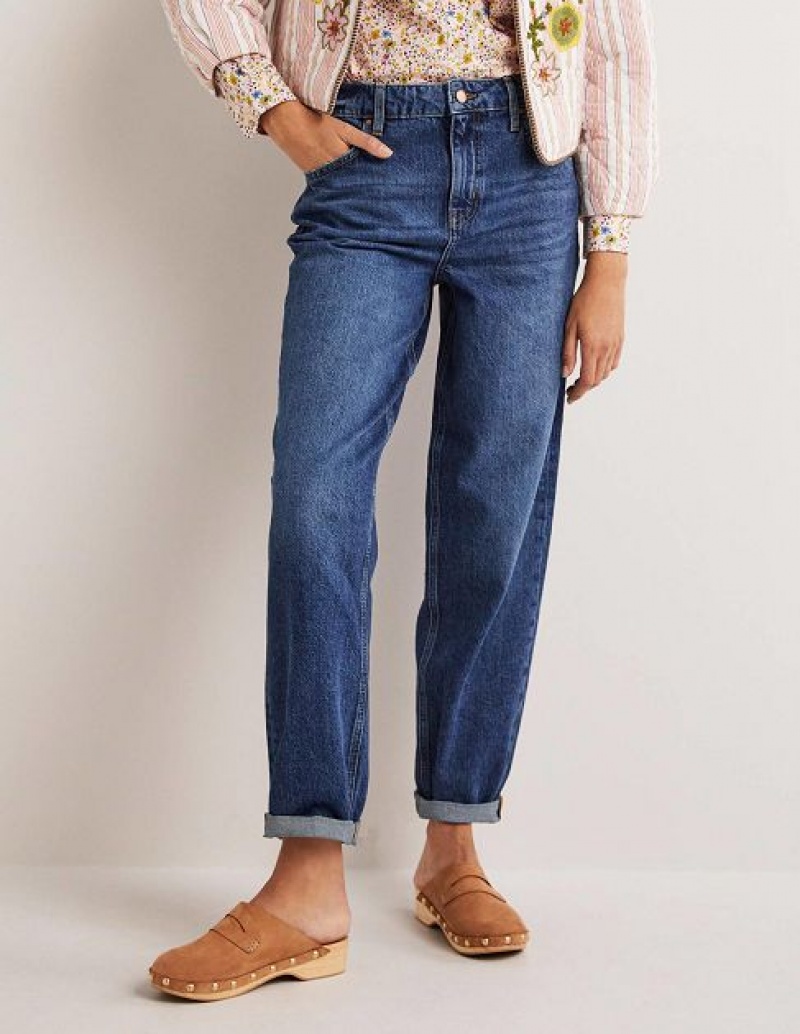 Blue Women's Boden Boyfriend Jeans | 18469ZMYA