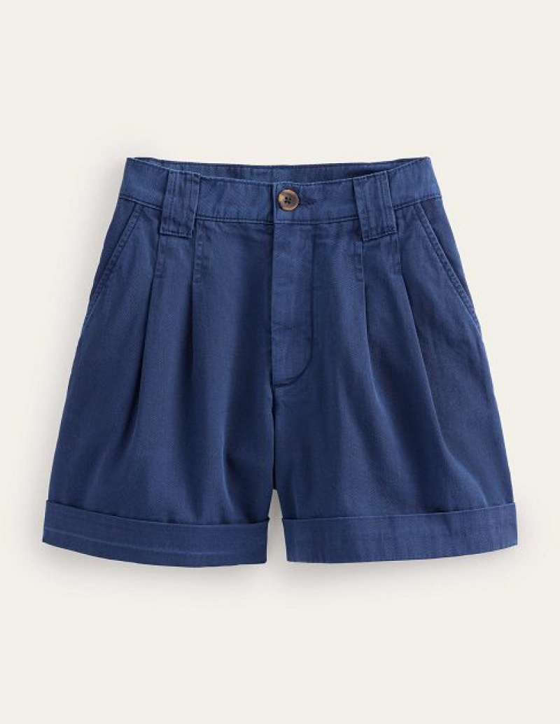 Blue Women's Boden Casual Cotton Shorts | 24631FUCV